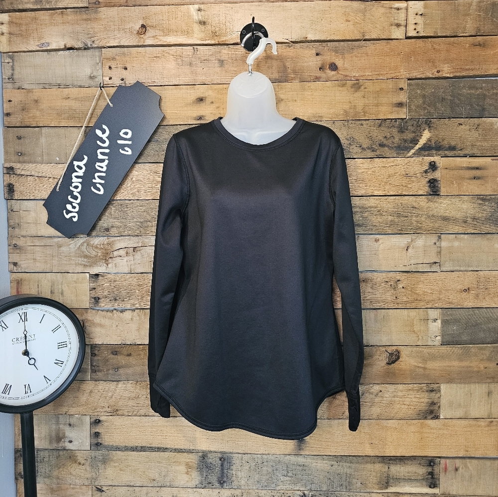 Climate Right By Cuddle Duds Women's Black Long Sleeve Top Size L